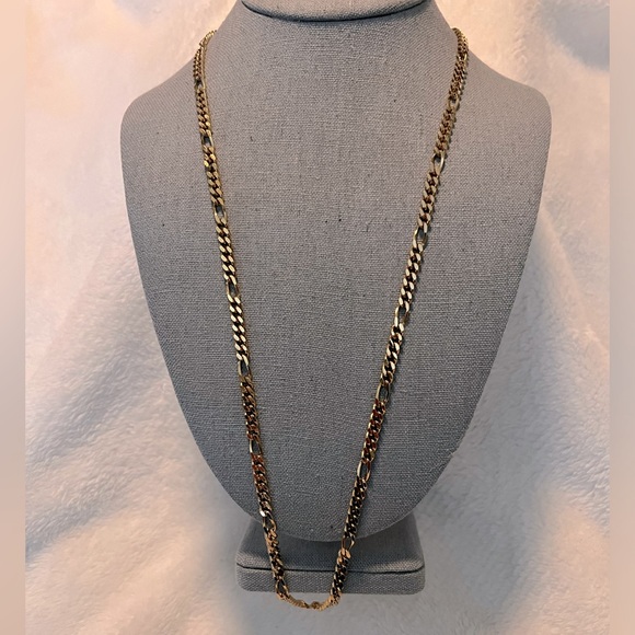 Heavy Vintage Unisex Monet Gold Filled Figaro Link Chain Necklace - Picture 1 of 7